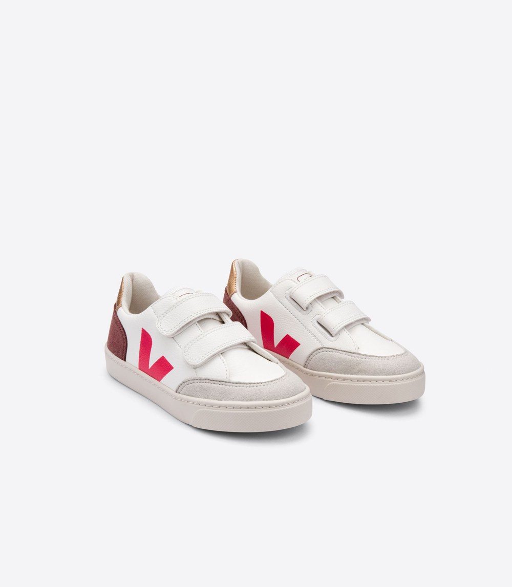 Veja Trainers Kids White - V-12 Velcro Chromefree - PADR-37580